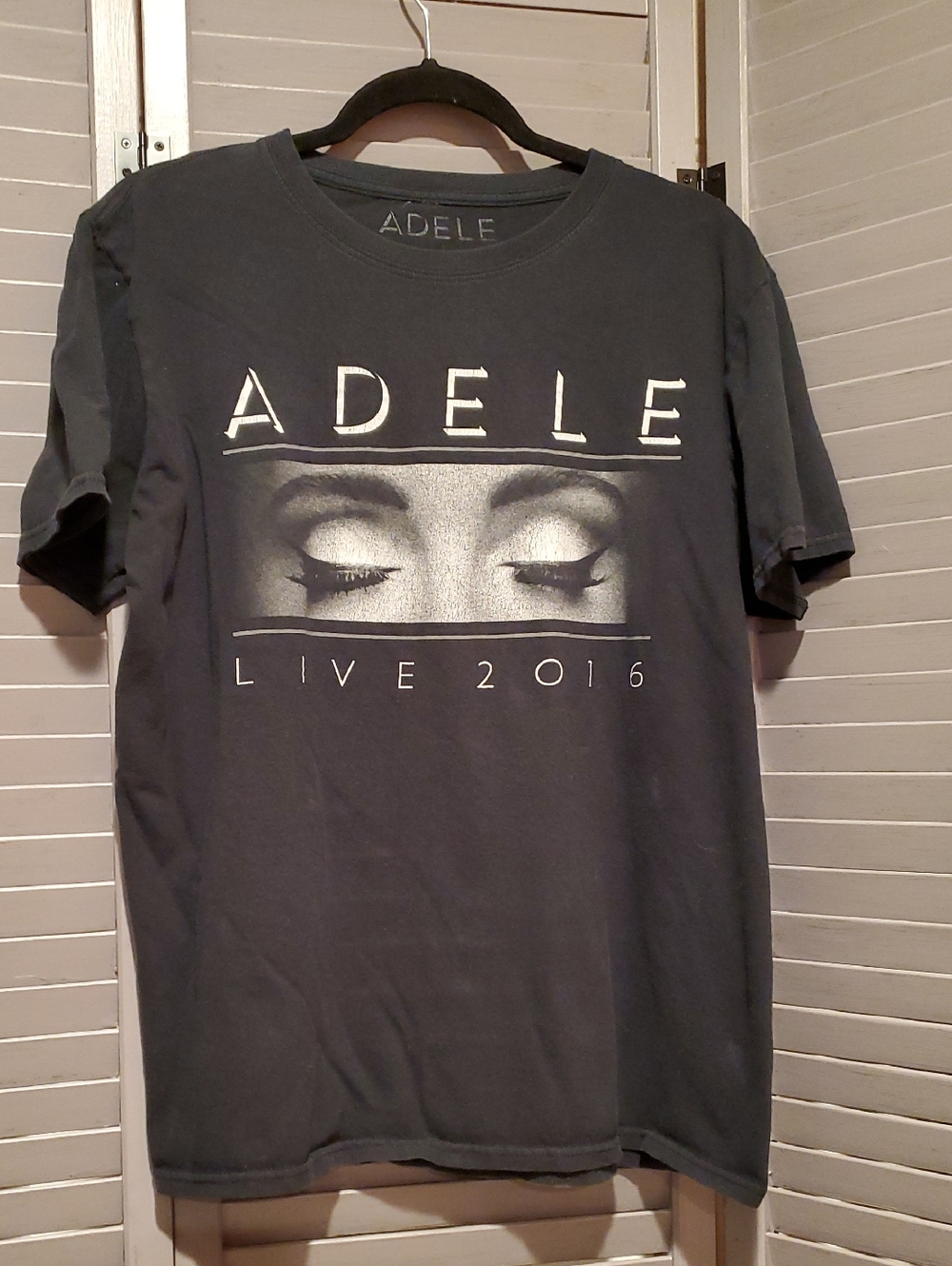 Adele Live 2016 Concert Tour Mens Black Shirt Graphic Tee Size L
